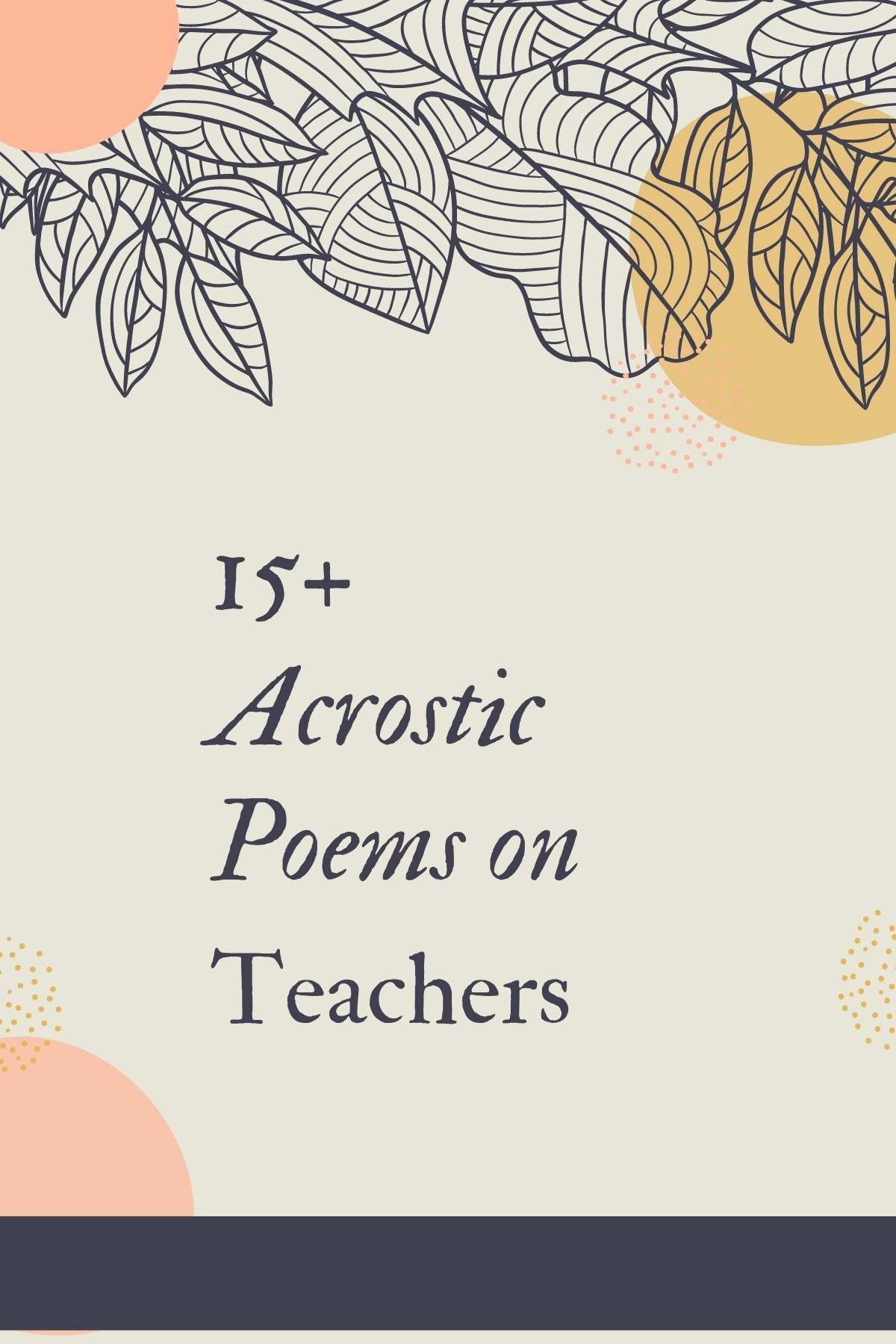 Acrostic Poems On Teachers