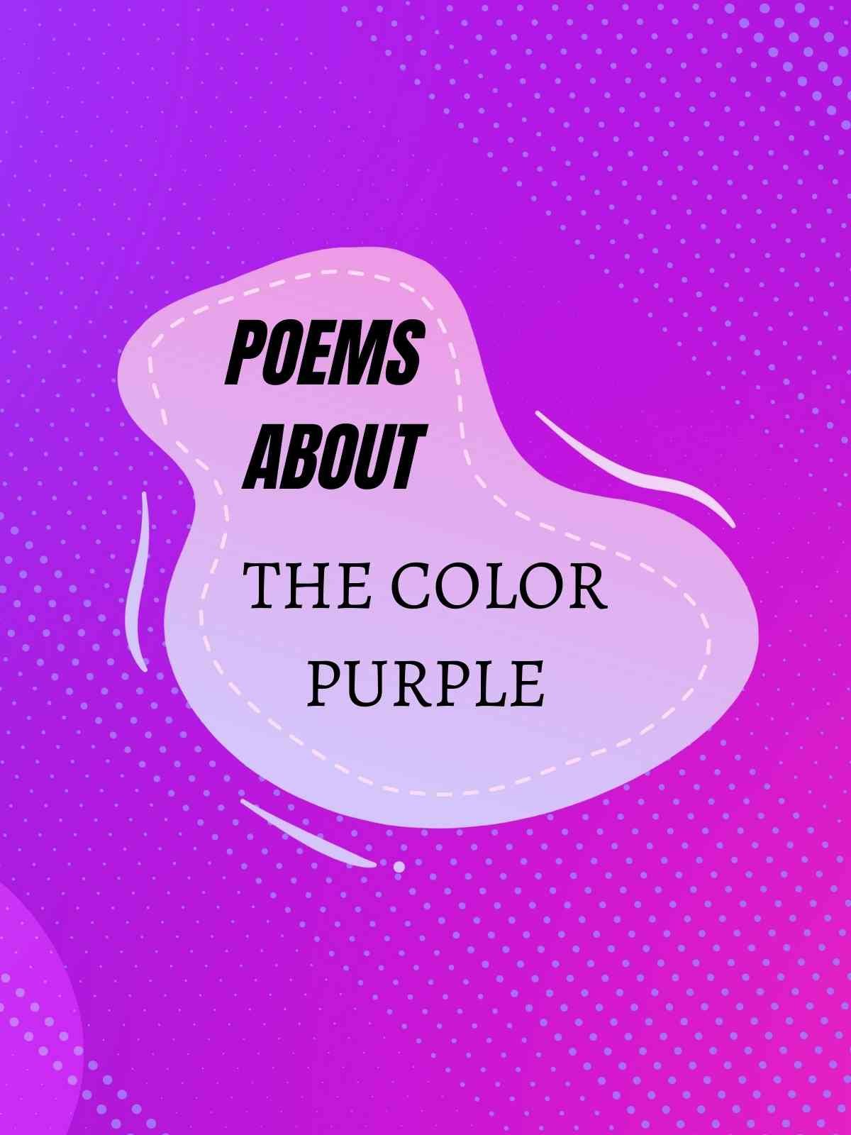 Poems about the color purple