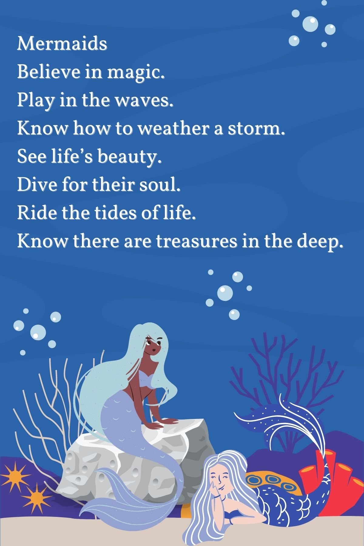 mermaid poem blue