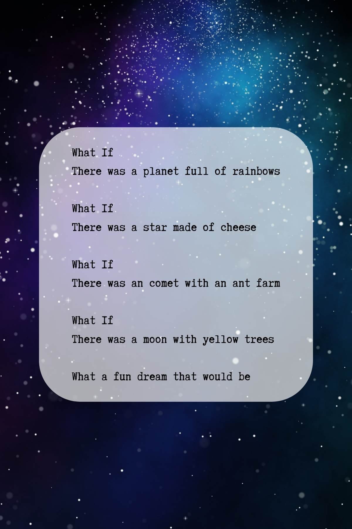 what if galaxy poetry