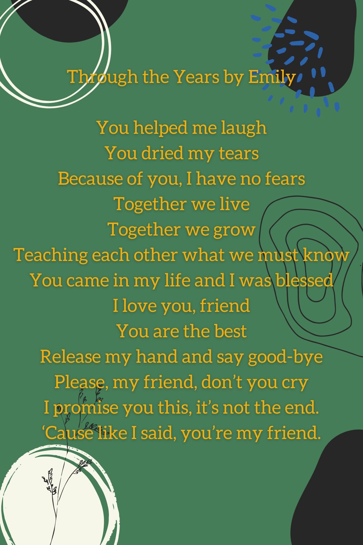 Goodbye friend poem