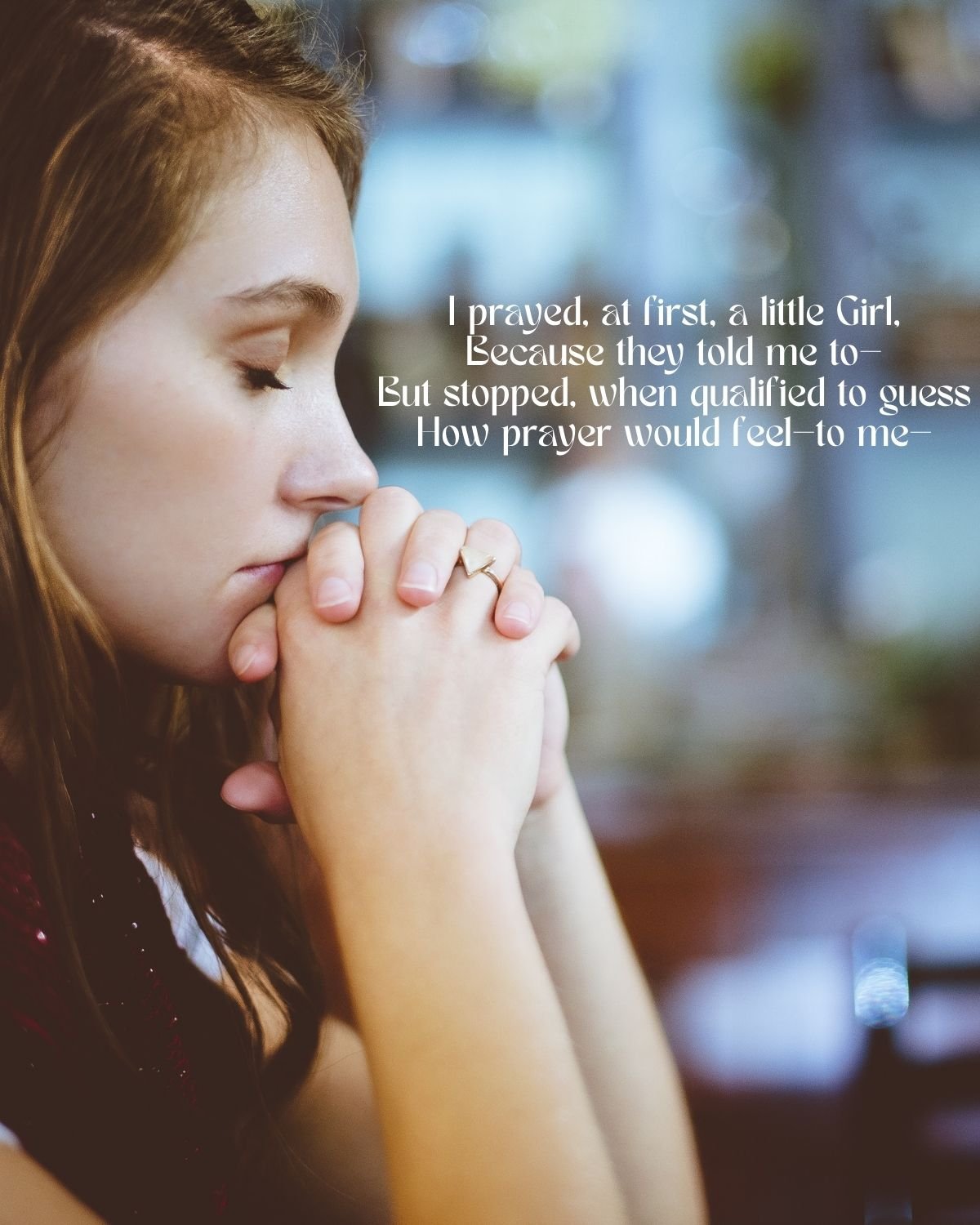 A girl praying