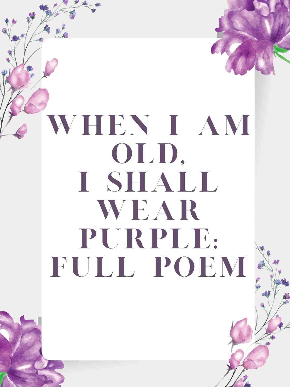 17 Famous Purple Poems