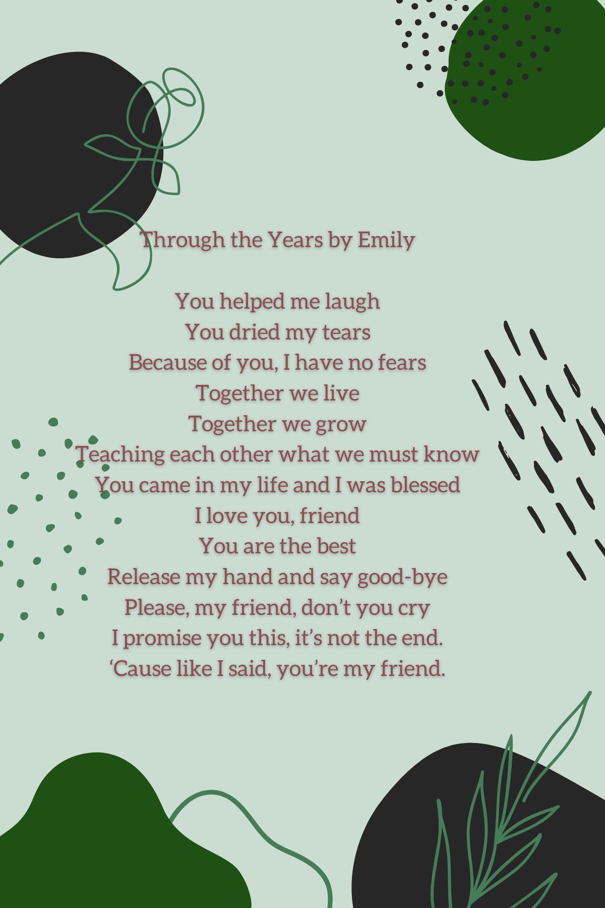 goodbye best friend poems that make you cry