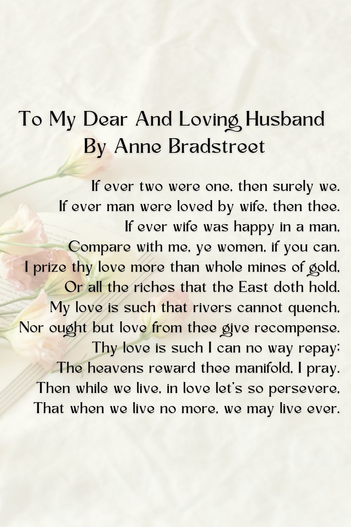 anne bradstreet loving husband poem