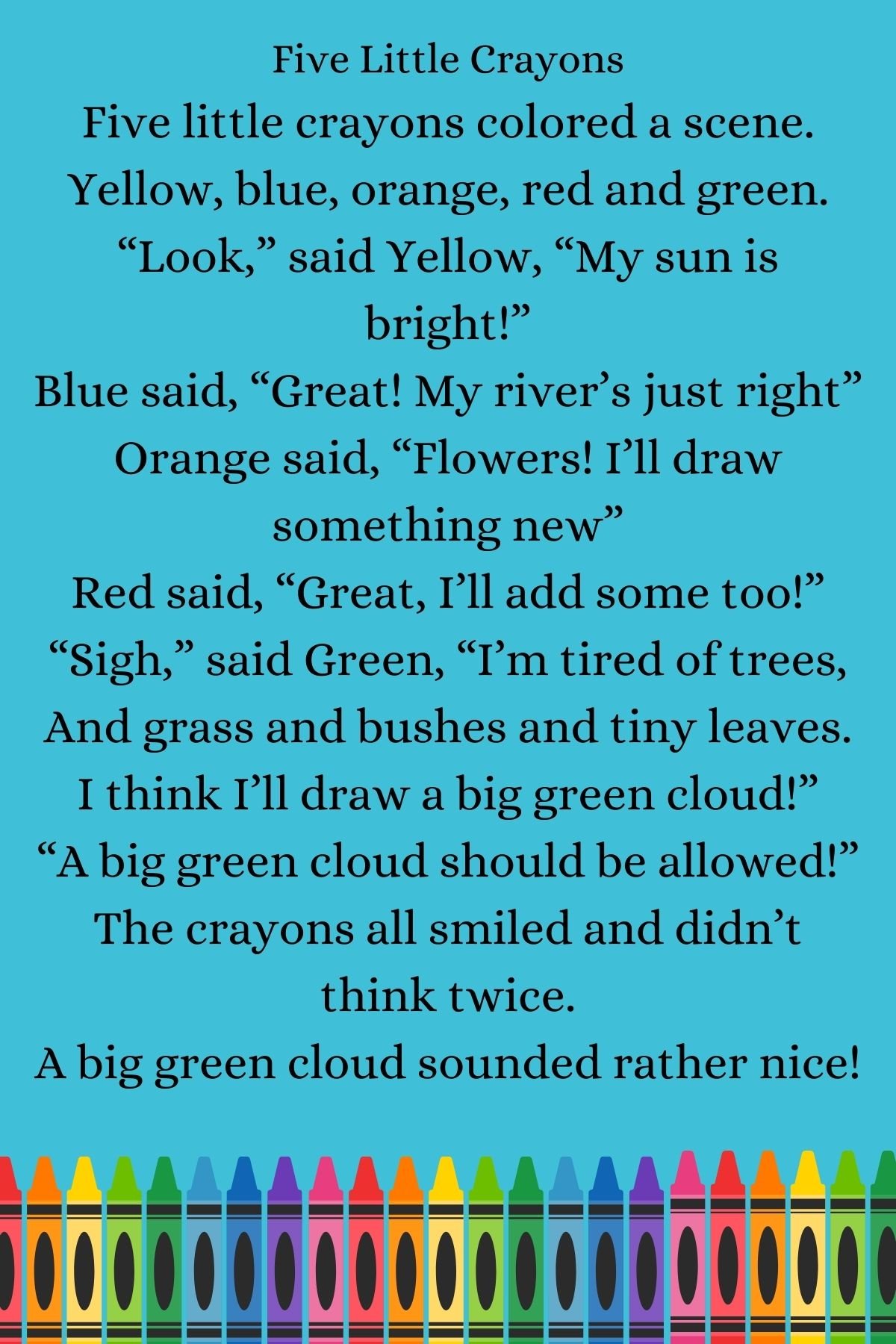 five little crayons poem