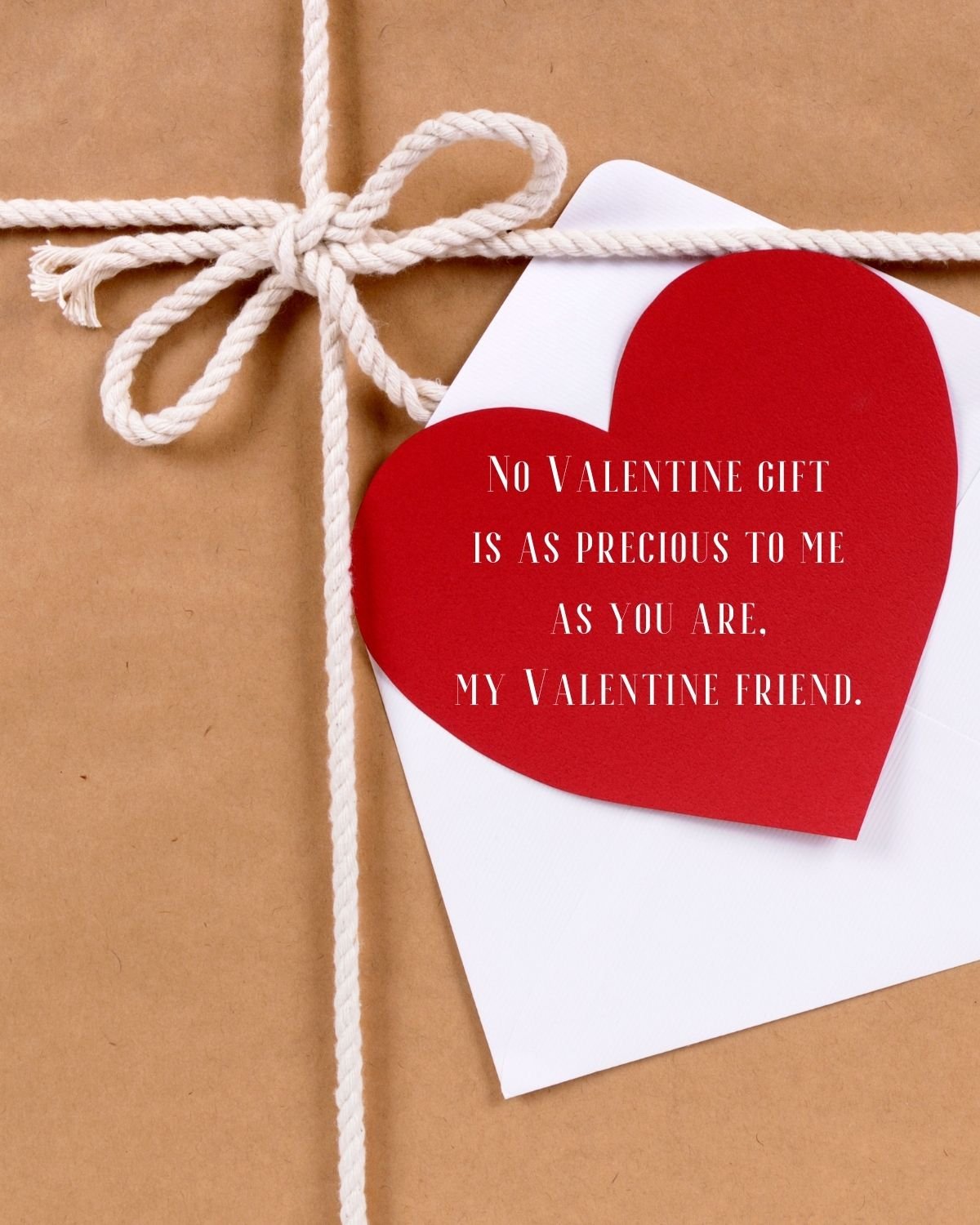 A present wrapped with a heart shaped card 