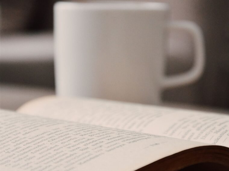 A mug and book